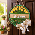Yellow Tulips Welcome Sign