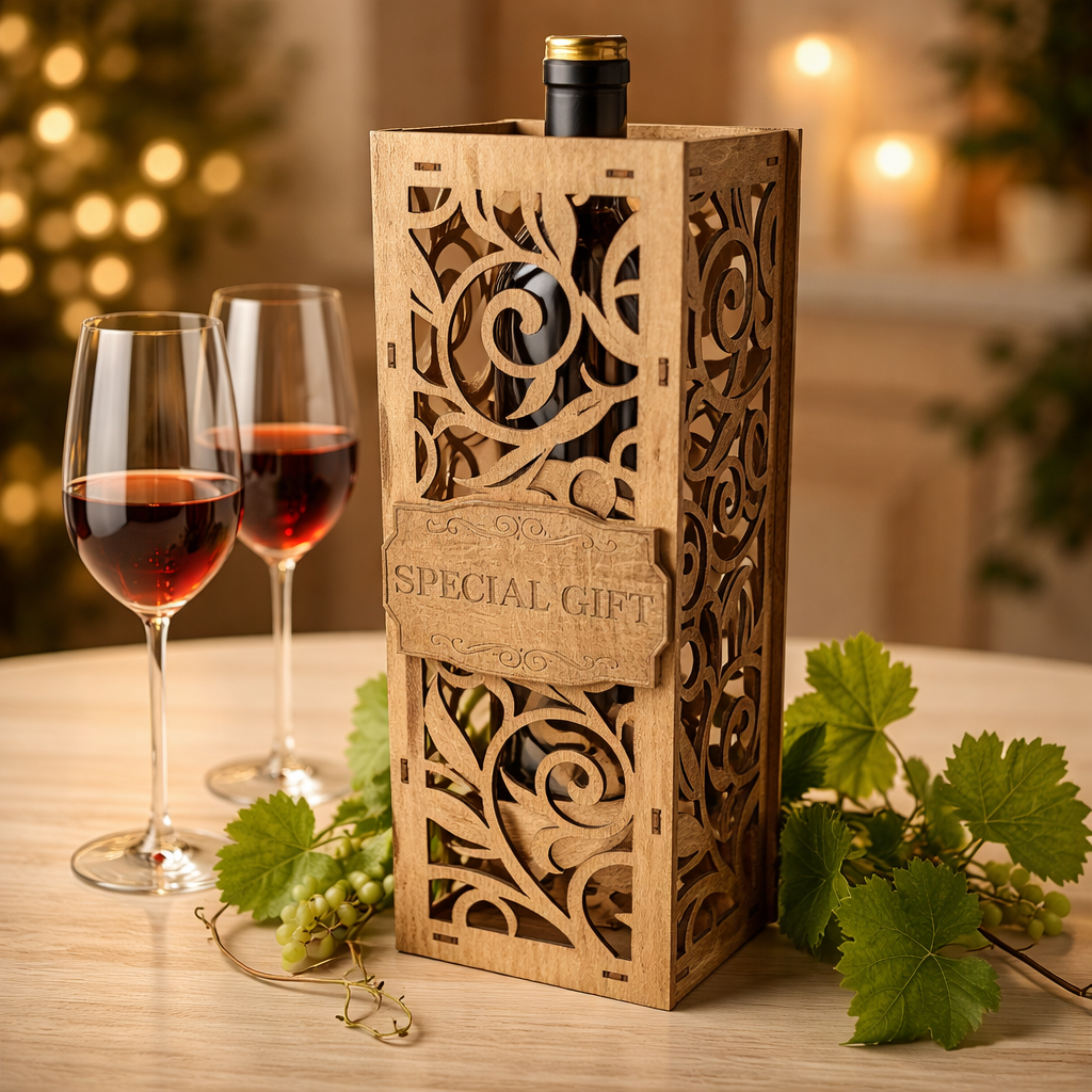 Custom Wood Wine Bottle Gift Boxes