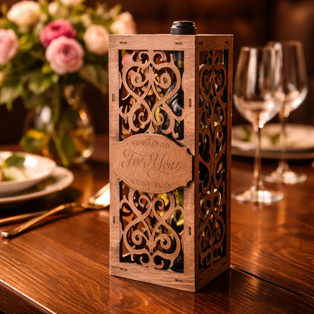 Custom Wood Wine Bottle Gift Boxes