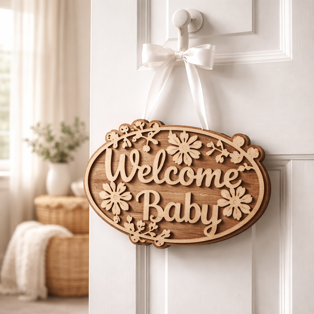 Welcome Baby Wall Plaque