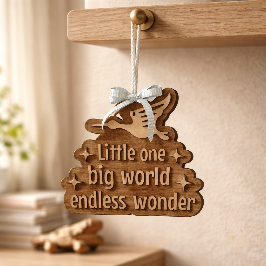 Little One Big World Nursery Wall Plaque