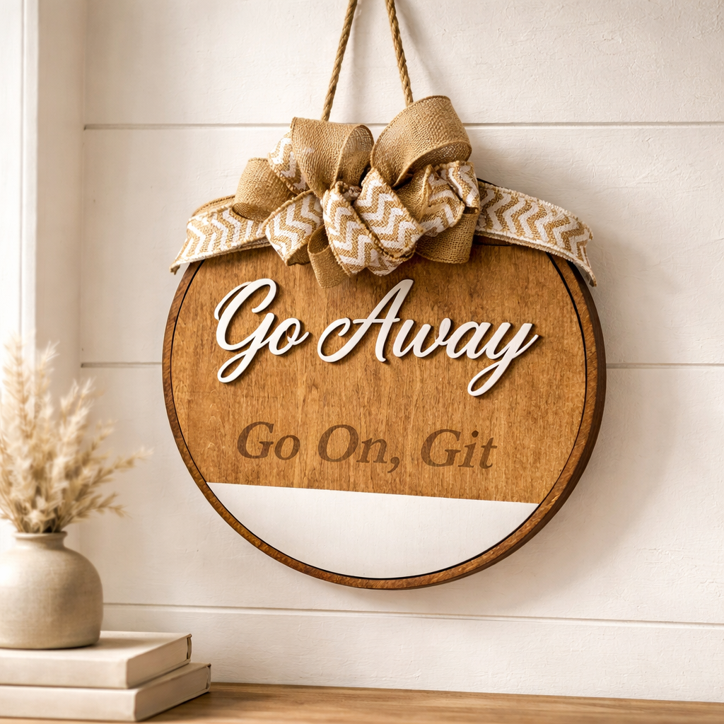 Go Away, Go On, Git Door Sign