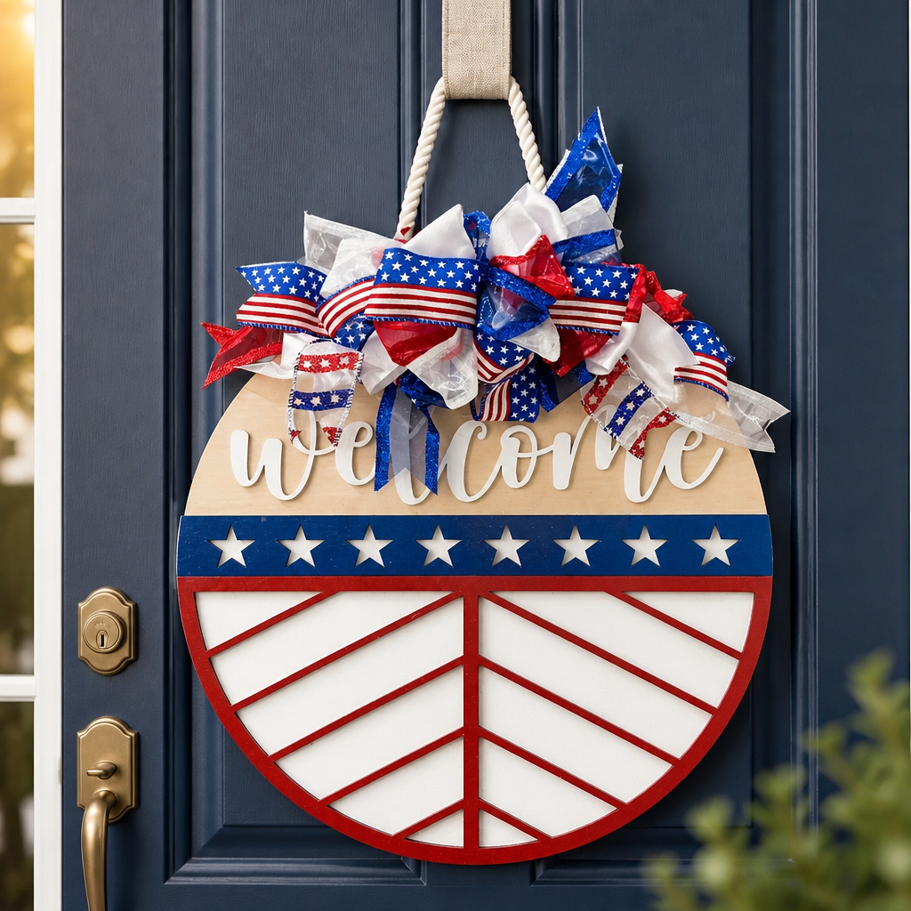 Patriotic Welcome Door Sign
