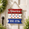 Red, White and Blue 4th of July Plaque
