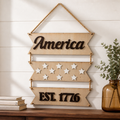 Natural 4th of July Plaque