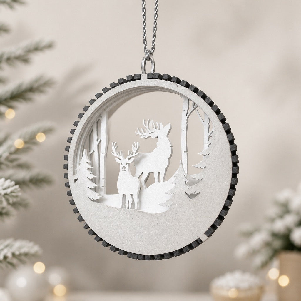 3D Handcrafted Wood Christmas Ornaments