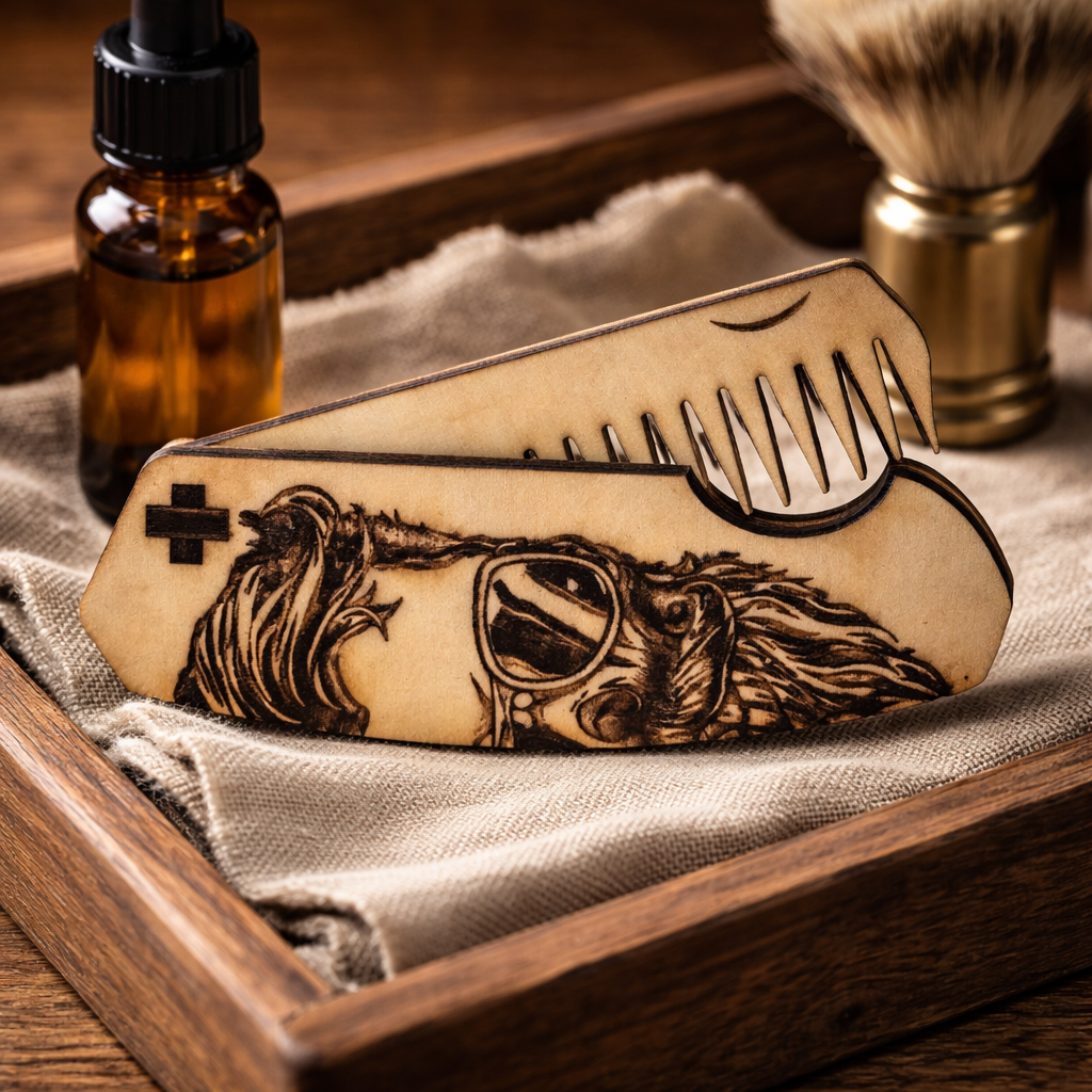 Men's Handcrafted Wood Beard & Moustache Comb