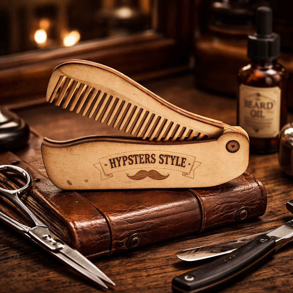 Men's Handcrafted Wood Beard & Moustache Comb