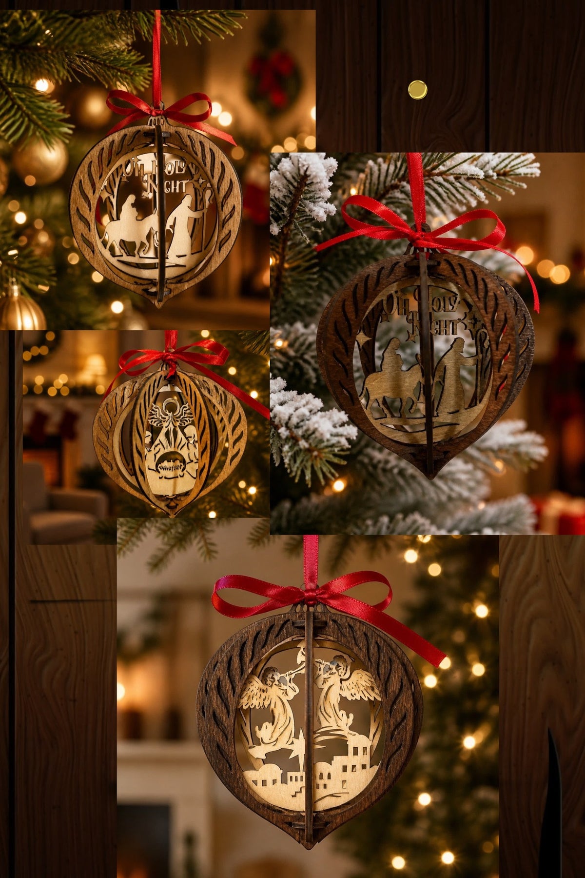 Spinning Wooden Ornaments Collection