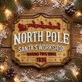 North Pole Santa's Workshop Holiday Wall Plaque