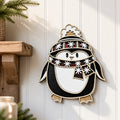 Holiday Penguin Wall Plaque