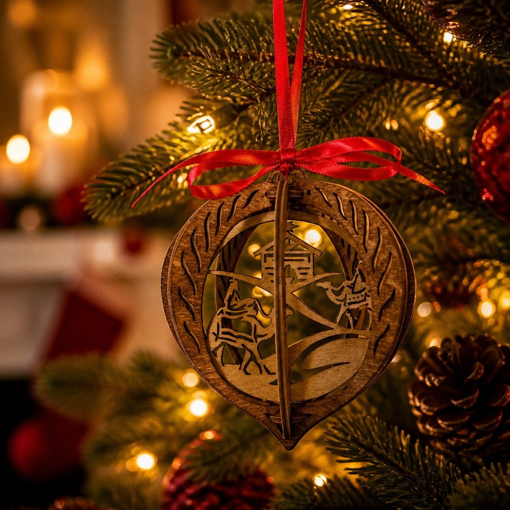 Spinning Wooden Ornaments Collection