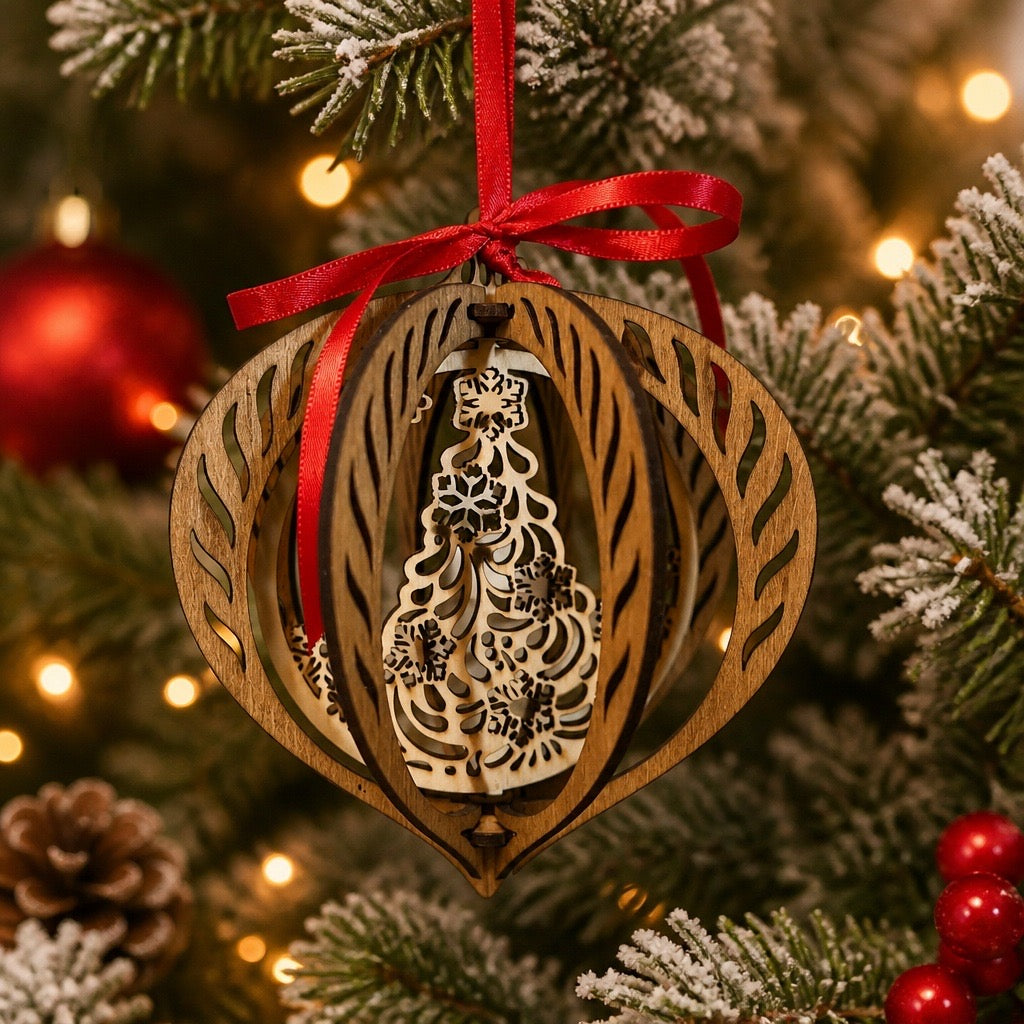 Spinning Wooden Ornaments Collection