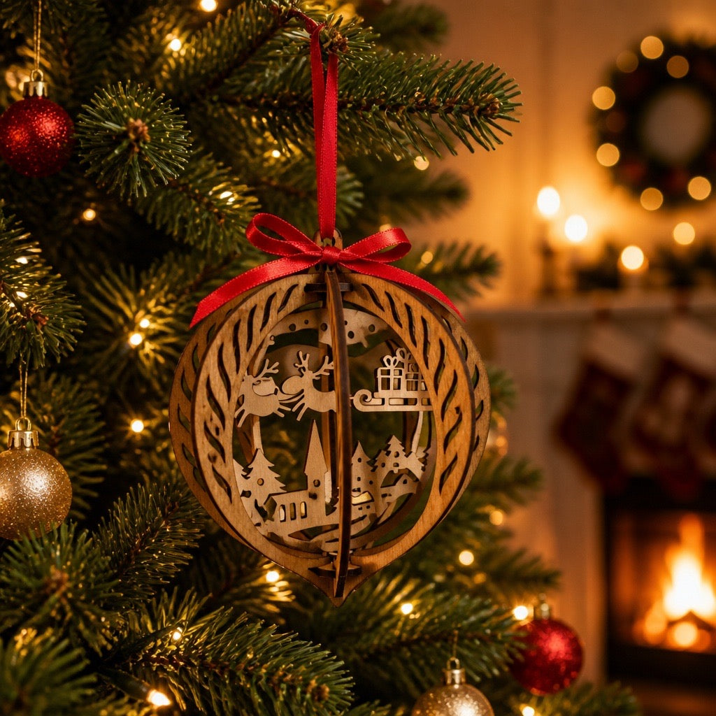 Spinning Wooden Ornaments Collection