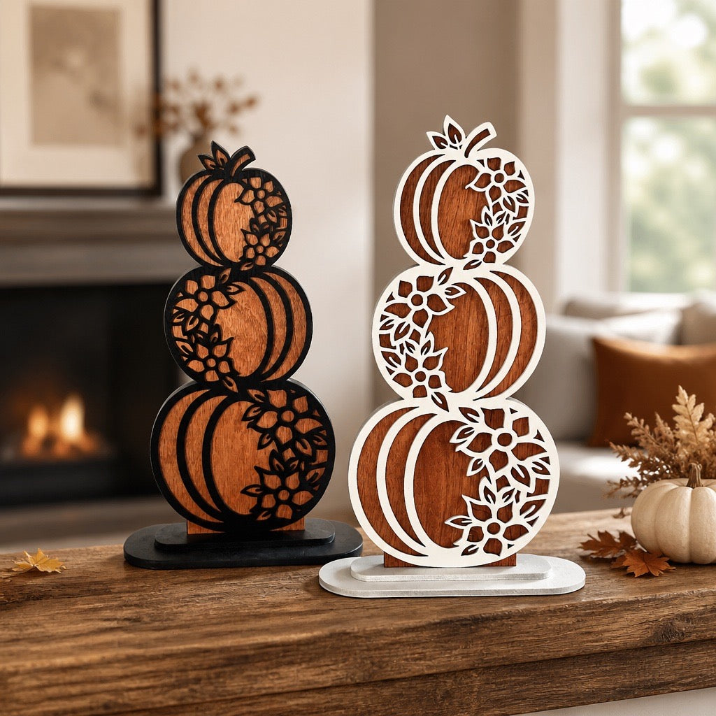 Stacked Pumpkin Shelf Plaques