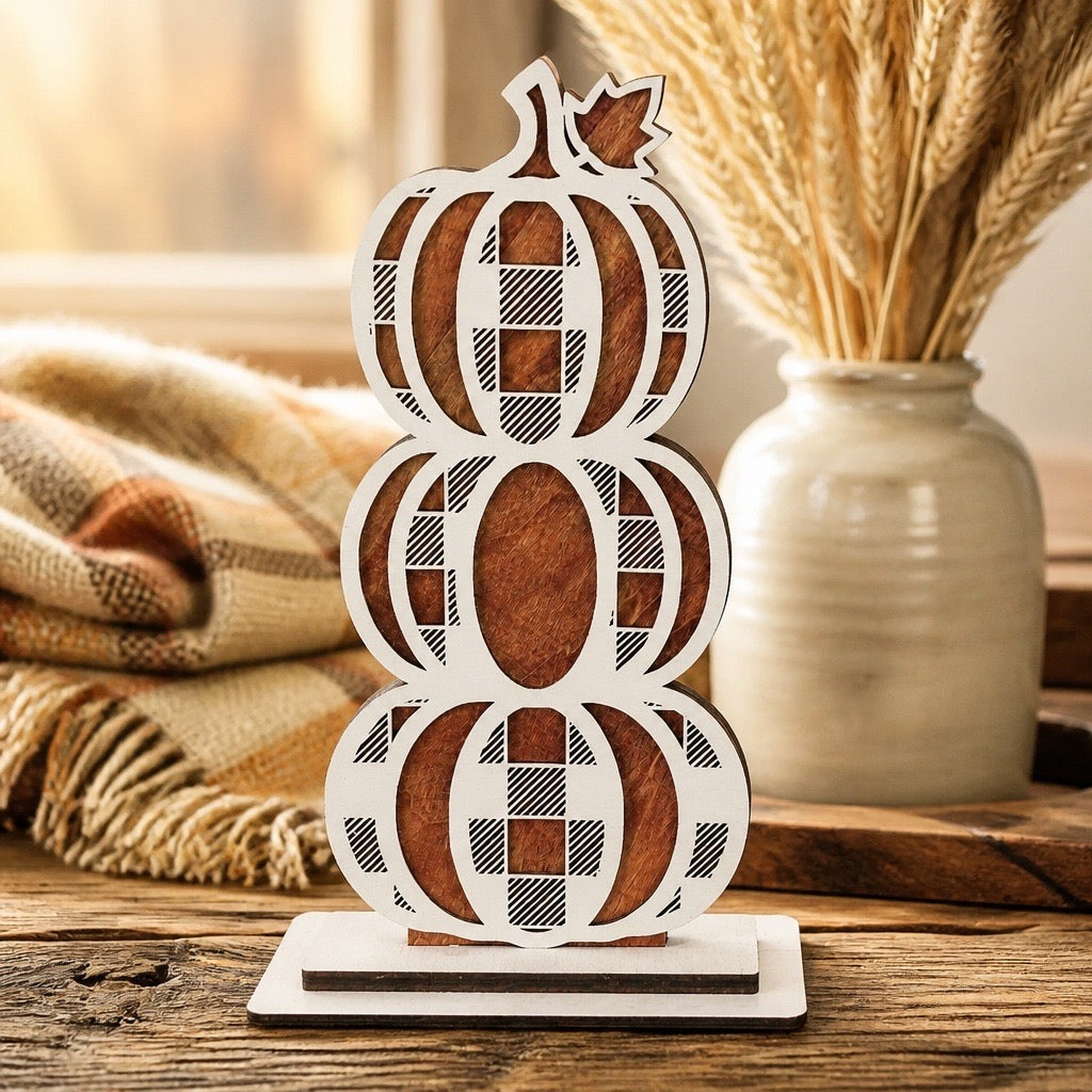 Stacked Pumpkin Shelf Plaques