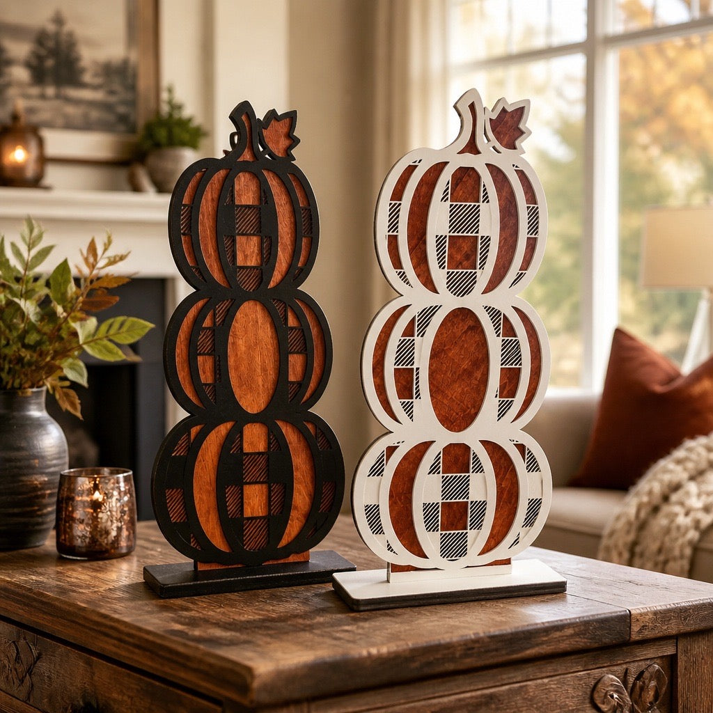 Stacked Pumpkin Shelf Plaques