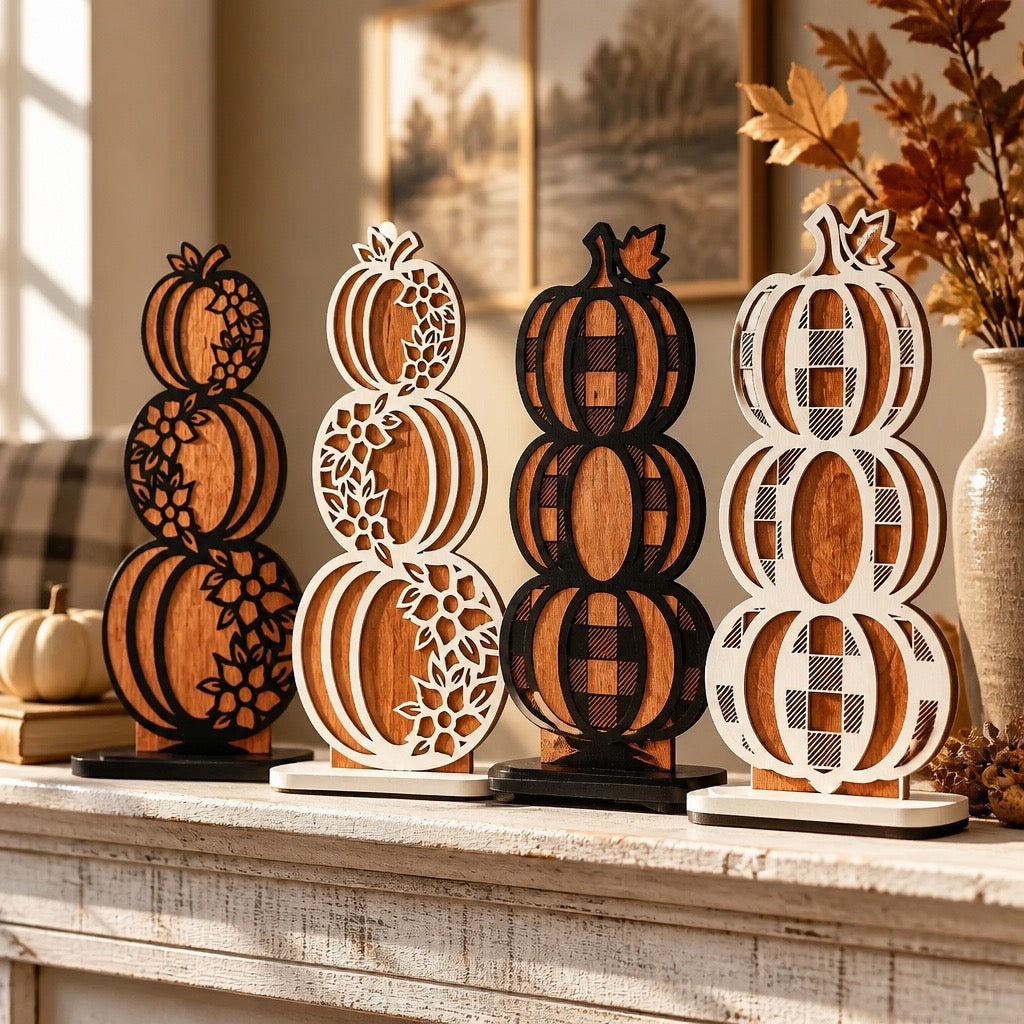 Stacked Pumpkin Shelf Plaques