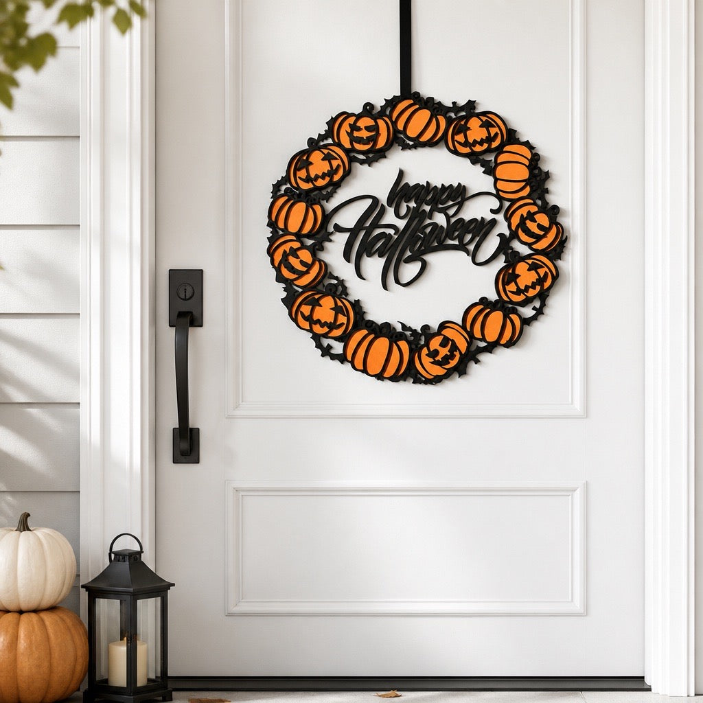 Happy Halloween Pumpkin Door Sign