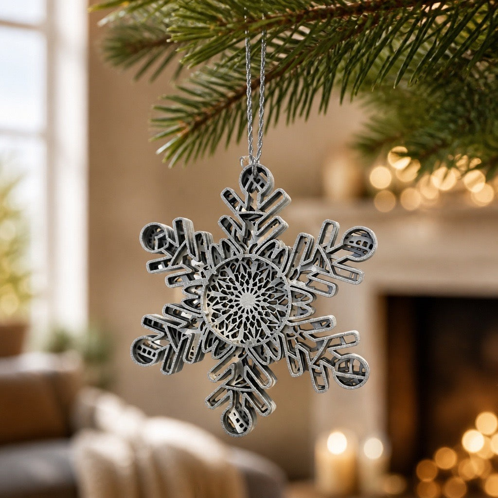 Handcrafted Layered Wood Ornaments