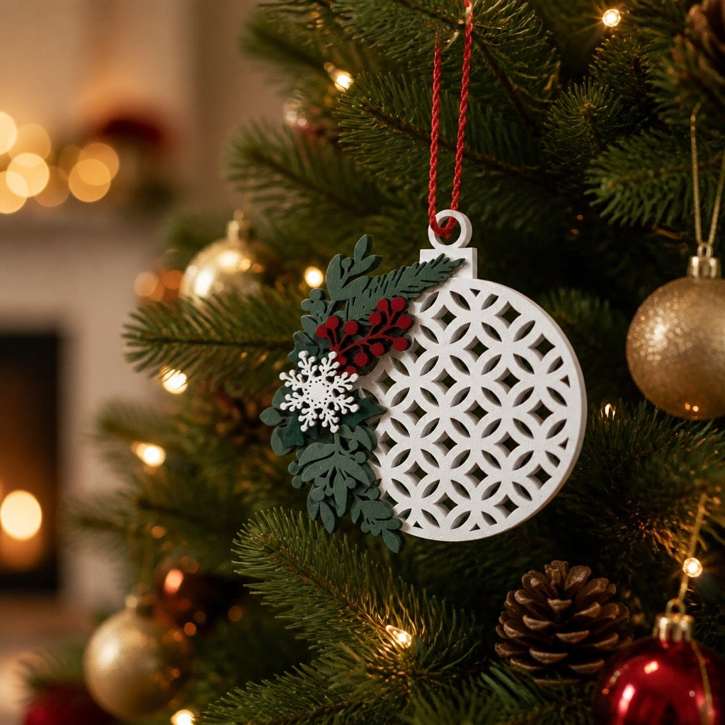 Handcrafted Layered Wood Ornaments