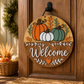 Autumn Pumpkins Welcome Door Sign