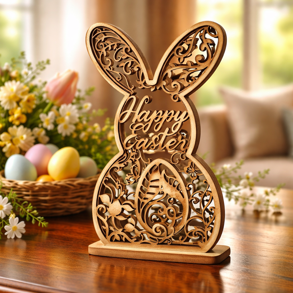 Happy Easter 3D Bunny Figure
