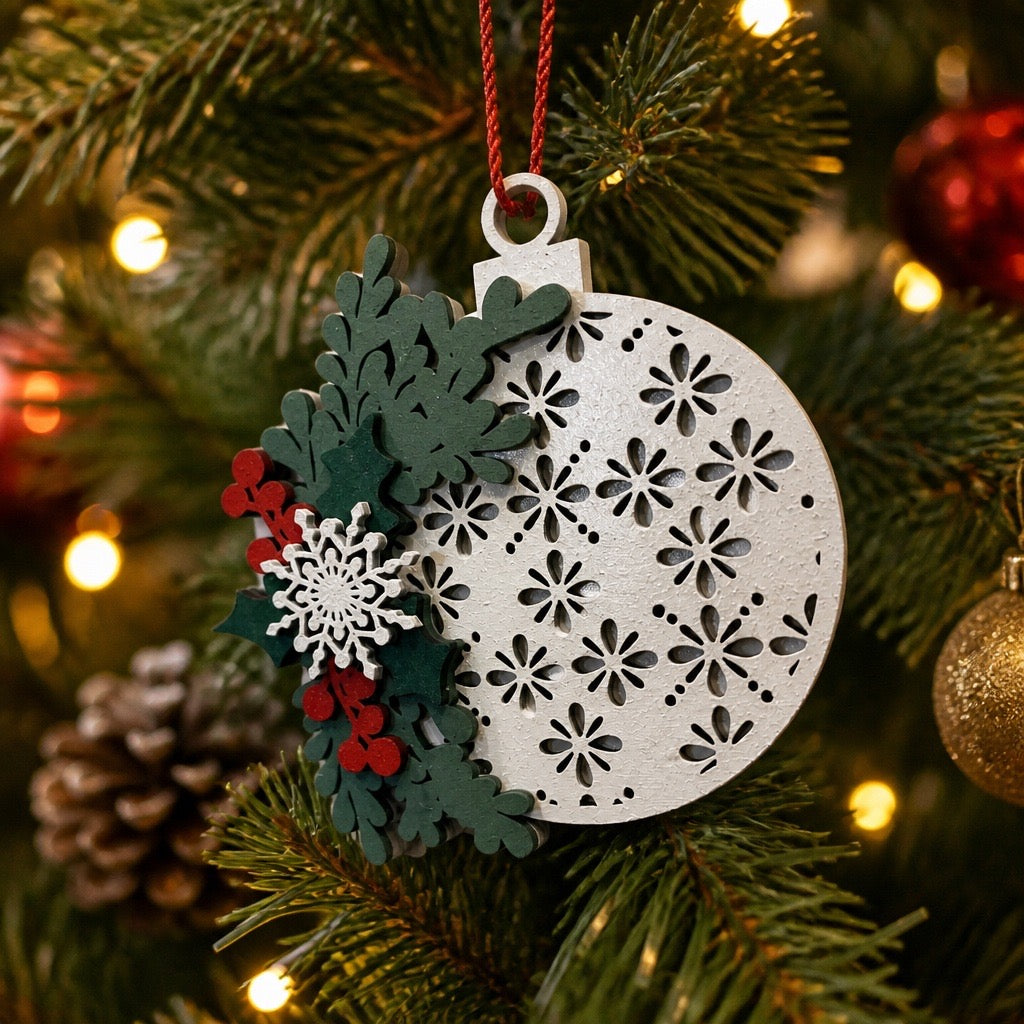 Handcrafted Layered Wood Ornaments
