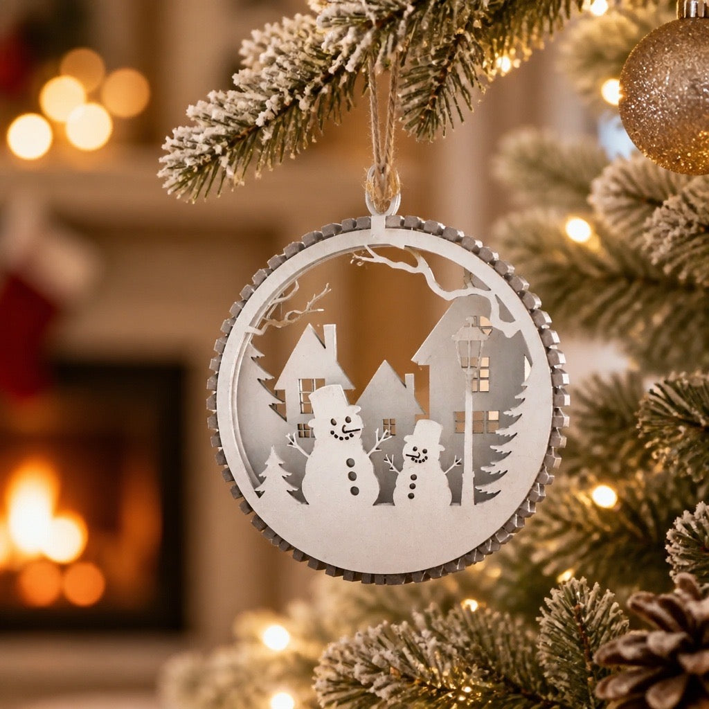 3D Handcrafted Wood Christmas Ornaments