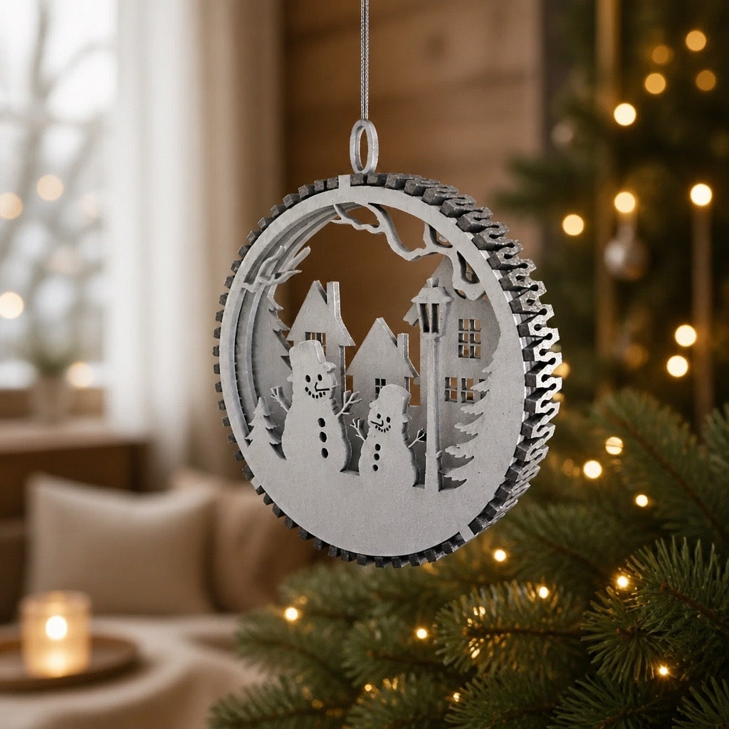 3D Handcrafted Wood Christmas Ornaments